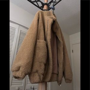 Oversized teddy jacket